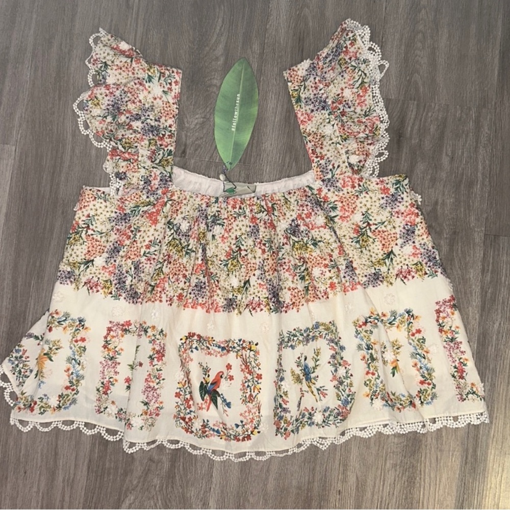 NWT**Farm Rio Delicate Forest Blouse